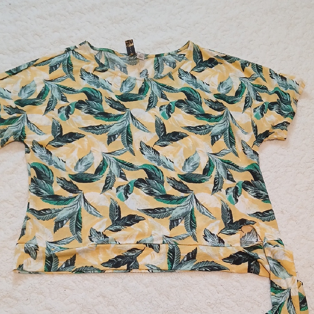 Misia Cream Green Tie Front Relaxed Blouse